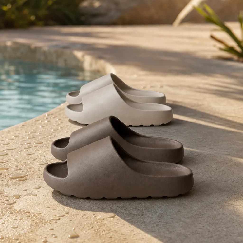 Coconut Cloud Slides on a sunlit poolside deck