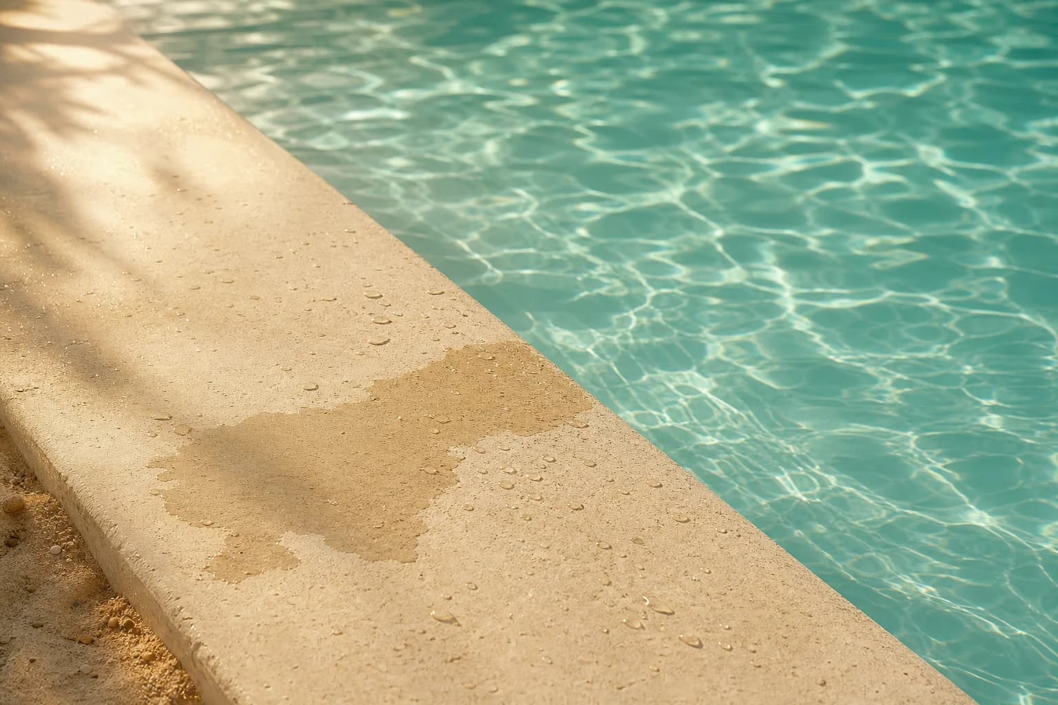 Sunlit pool edge
